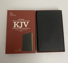 KJV Thinline Reference Black Genuine Leather Indexed