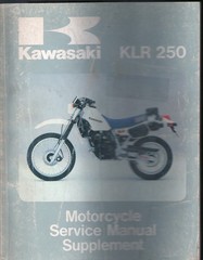 1985 Kawasaki KLR250-D2 Motorcycle Service Manual Supplement 9924-1051 MN2655
