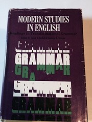 MODERN STUDIES IN ENGLISH: READINGS IN TRANSFORMATIONAL By D A Reibel & Sanford