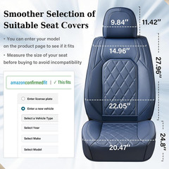 Car Seat Covers Full Set, Luxury Faux Leather Seat Covers for Cars, Waterproof C
