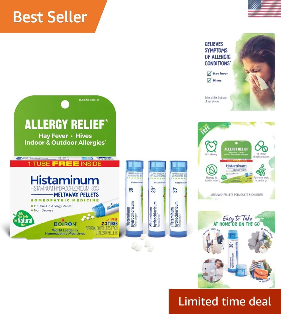 Non-Drowsy Histaminum Hydrochloricum 30C – Allergy Relief for All Ages – 3 Pack