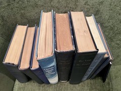 Lot of 10 Vintage Hardcover Books in Blue Shades for STAGING Library—LDS Mormon