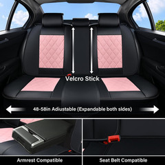 Leather Seat Covers, Car Seat Covers Full Set, Waterproof Faux Leather Pink & Bl