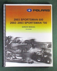 2002 – 2003 Polaris Sportsman 700 Service Manual: 262 Pages & Protective Covers