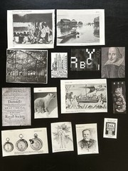 BLACK & WHITE Book Pages & Clippings -60 pieces some vintage collage craft Lot