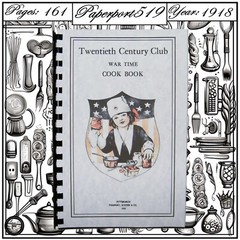 1918 Twentieth Century Club War Time Cook Book 161 Pages