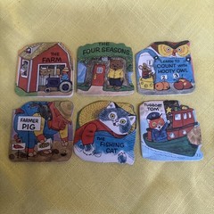 6 vintage collectible “Tiny Golden Shape Books” illustrated by Richard Scarry